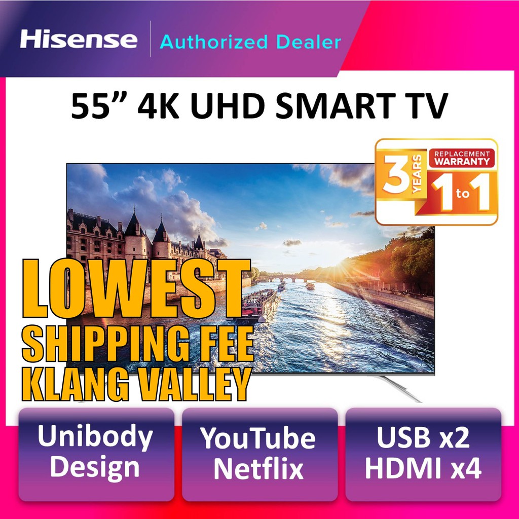 Hisense 55" 4K UHD LED Smart TV 55B7500UW | Shopee Malaysia