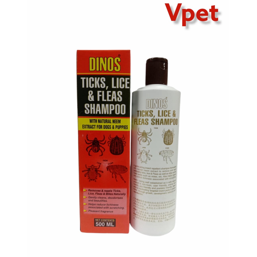 Dinos Ticks, Lice & Fleas Dog Shampoo (500ml Shopee Malaysia