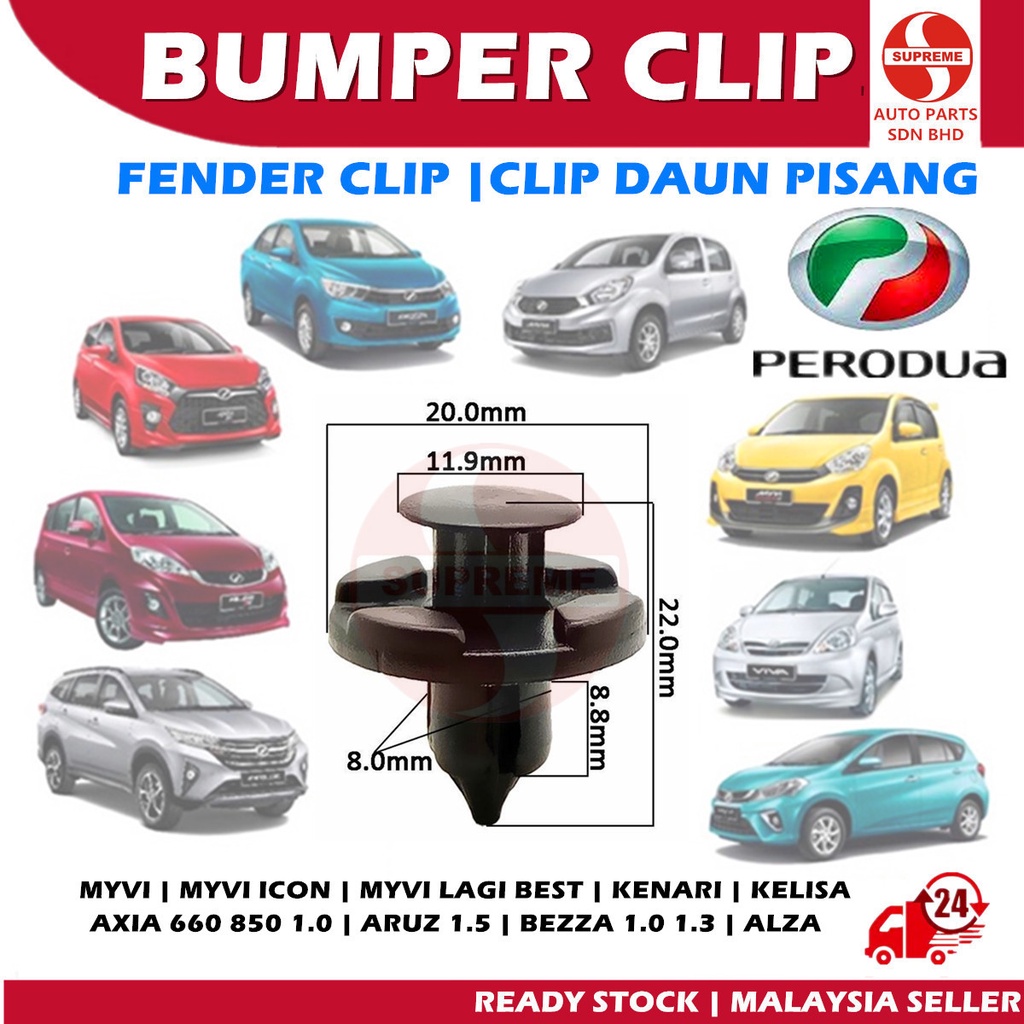Bumper Clip Fender Clip Perodua Myvi, Viva, Kenari, Kelisa, Bezza, Axia, Alza,Toyota Vigo Klip