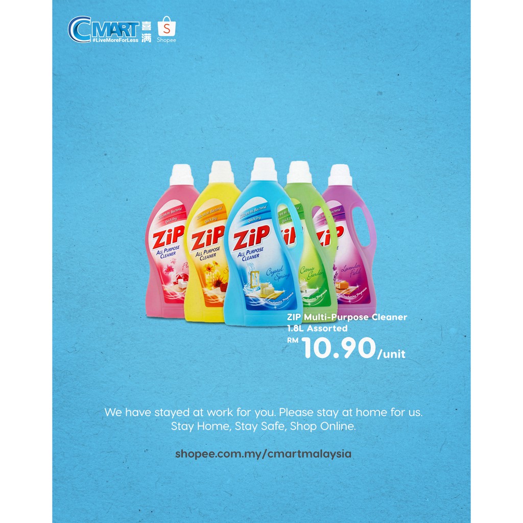 ZIP ALL PURPOSE CLEANER 1.8L Shopee Malaysia