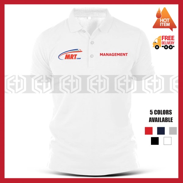 Baju Sulam MRT Corp Logo / Management T-Shirt Shirts Cotton Polo T Shirt Office Uniform Kolar Pakaian Casual Fashion