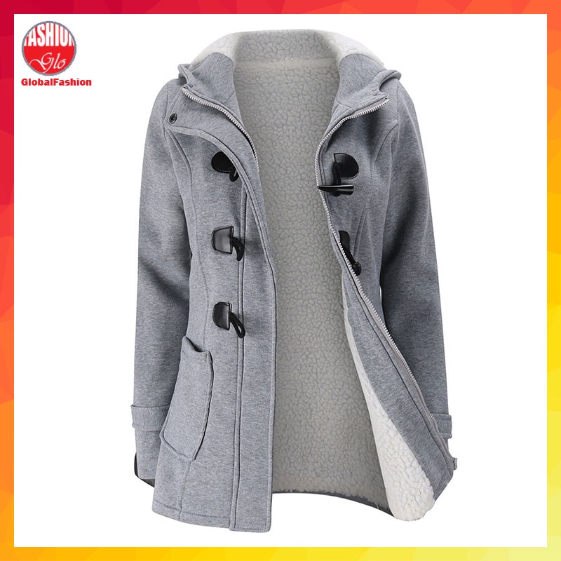 Women Hooded Cotton Wool Winter Jacket Baju Sejuk Jaket Wanita Sweater Blazer S M L XL 2XL 3XL 4XL 5XL GloFashion