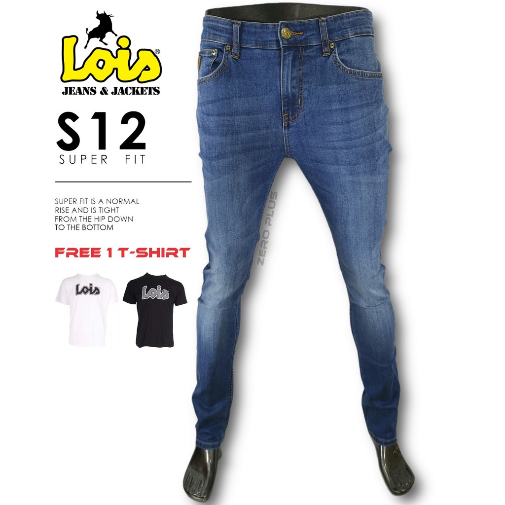 LOIS. Originals Men's Classic Premium Lightweight Stretchable Denim Season Stone Wash Jeans Wear Super Fit. S12-21006