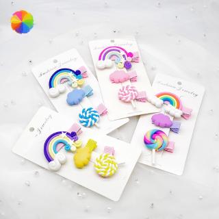 Jepit Rambut  Bentuk Awan Warna  Pelangi  untuk Bayi Anak 