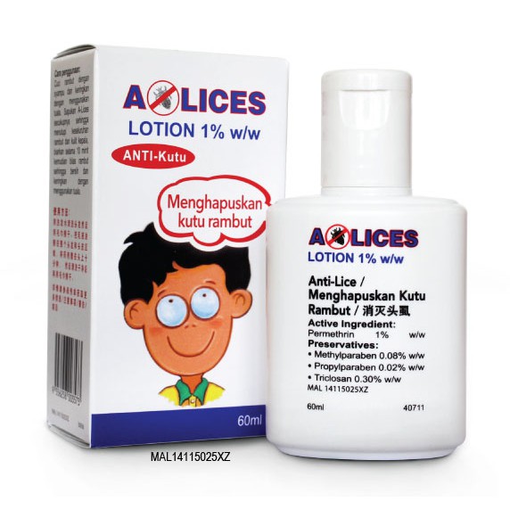 A Lices Lotion 1% w/w (Anti-Lice) Kutu Rambut Shampoo 60ml Anti-Kutu  Effective | Shopee Malaysia