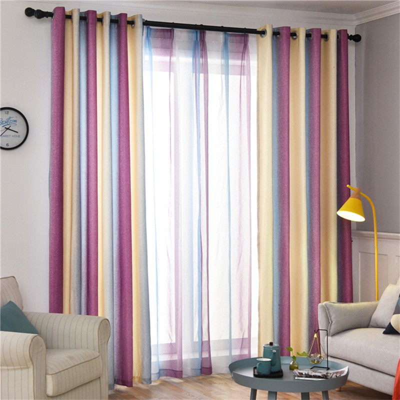 Blackout Fabric Livingroom Curtains Colorful For Living Room