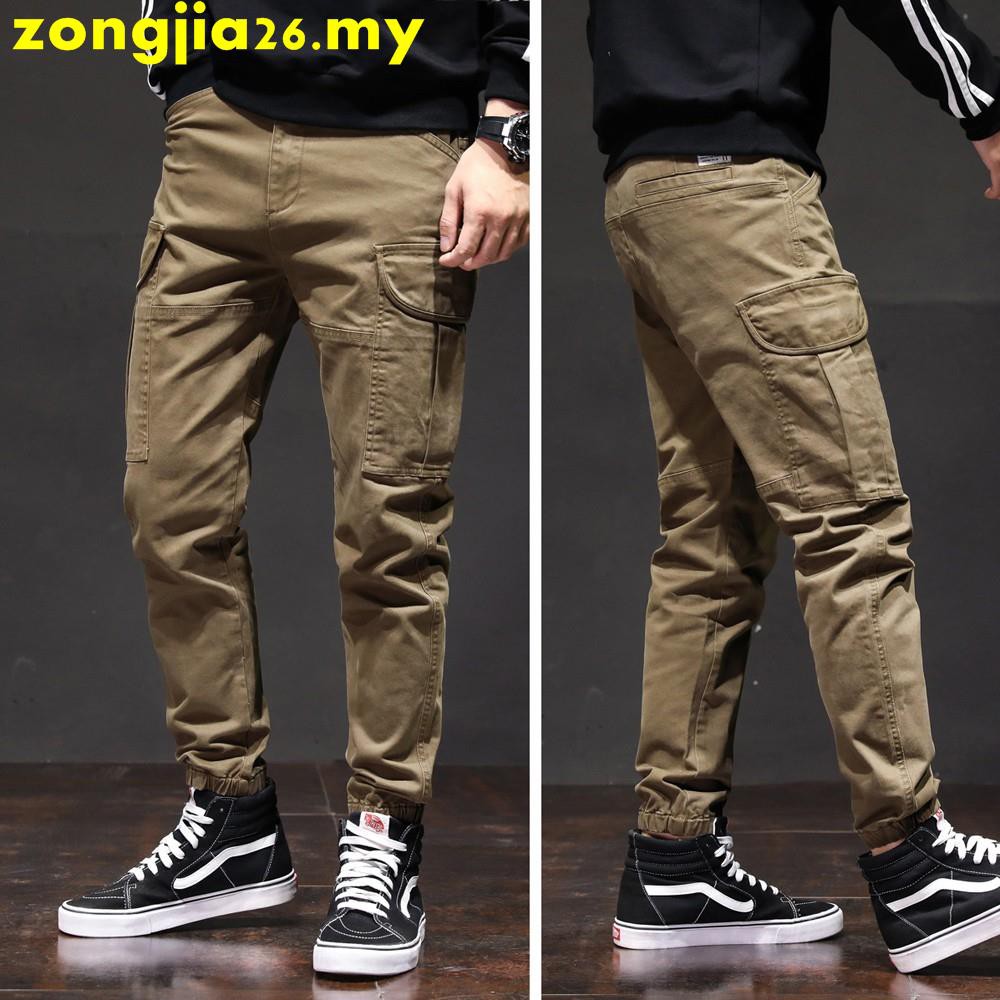 Buy High Quality Men S Cargo Pants Camel Casual Harem Long Pant Khaki Workout Seetracker Malaysia