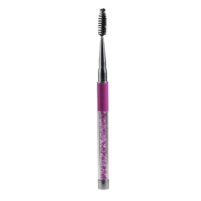 Spiral Eyelash Brush Rhinestone Acrylic Handle Comb (PURPLE)