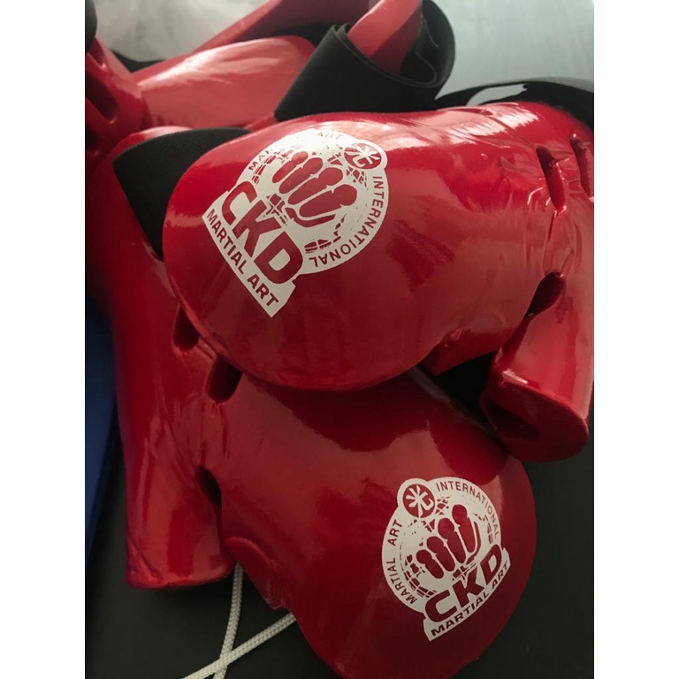 Martial Arts Sparring Gear Hand & Foot Protection Black Red Easy Clean