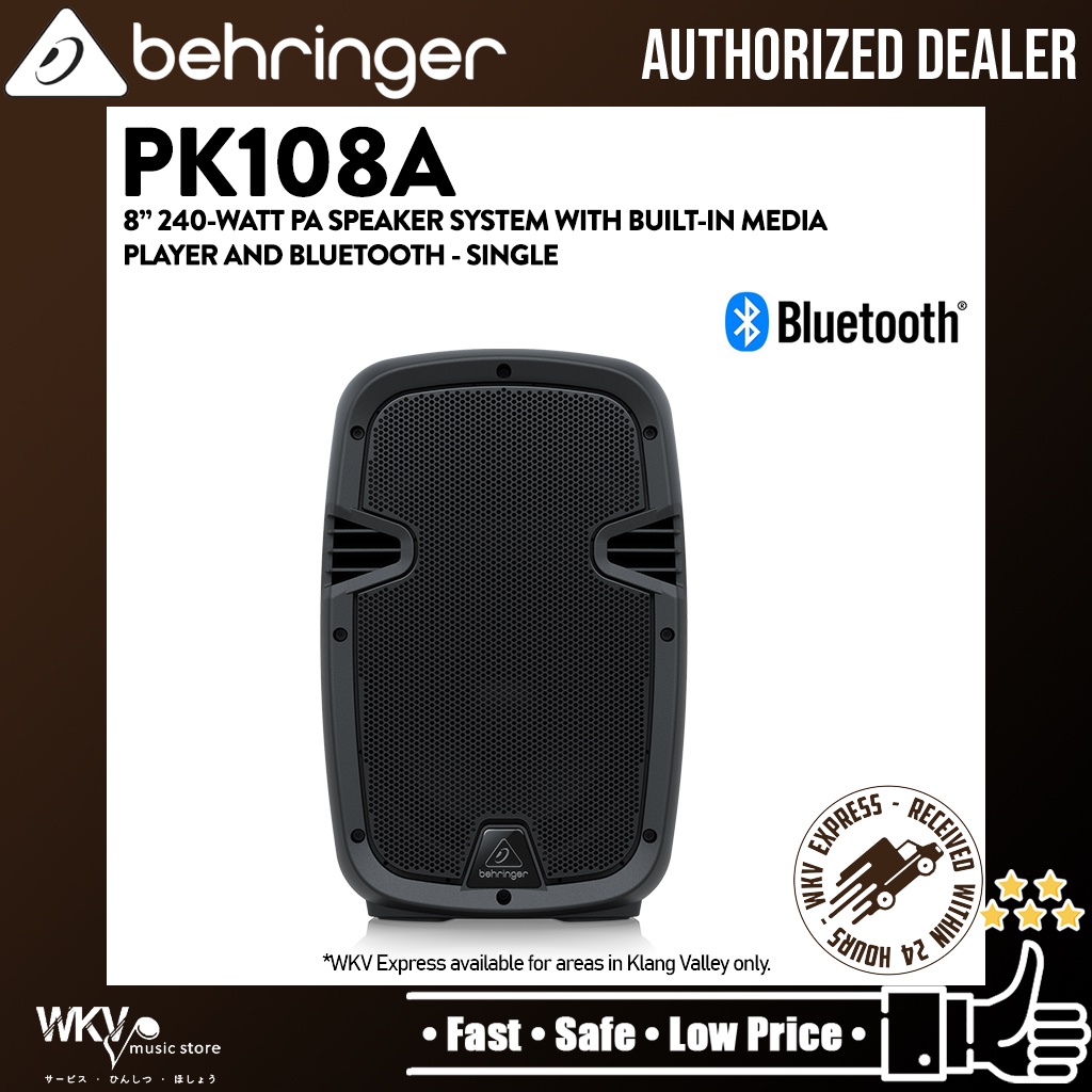 Behringer PK108A Active 250W 8" PA Speaker System with Bluetooth