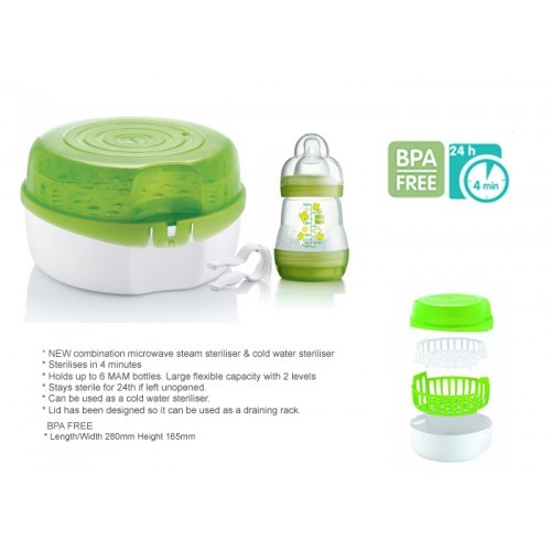 mam microwave steam & cold water steriliser