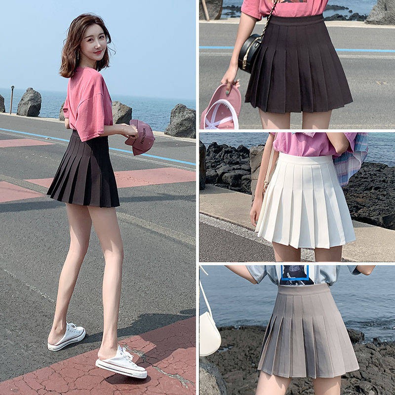 half pleated mini skirt