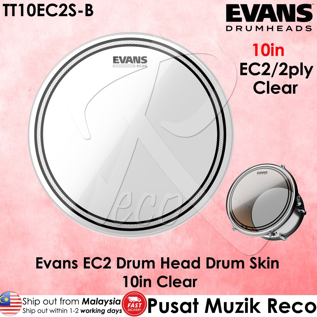 EVANS EC2S CLEAR PELLE BATTENTE PER TOM DA 10 - TT10EC2S