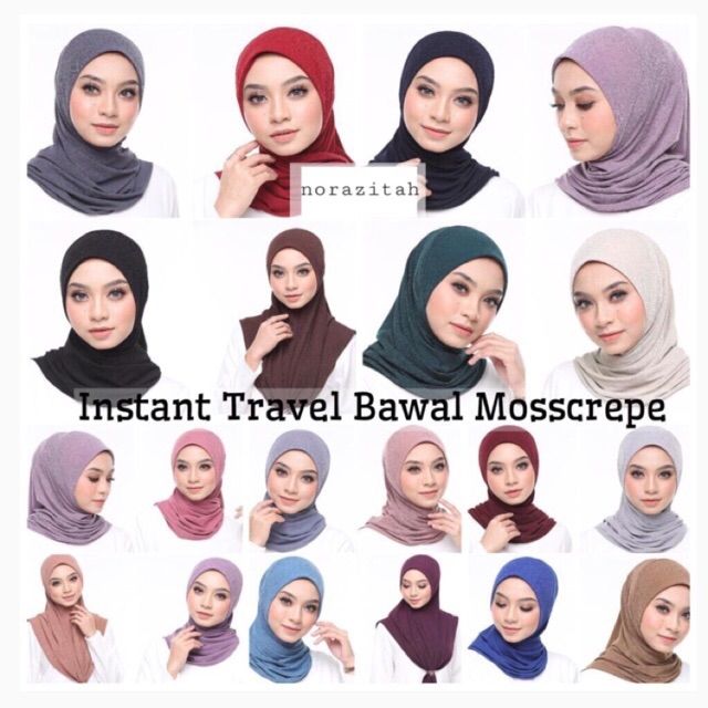 Tudung bawal INSTANT Mosscrepe