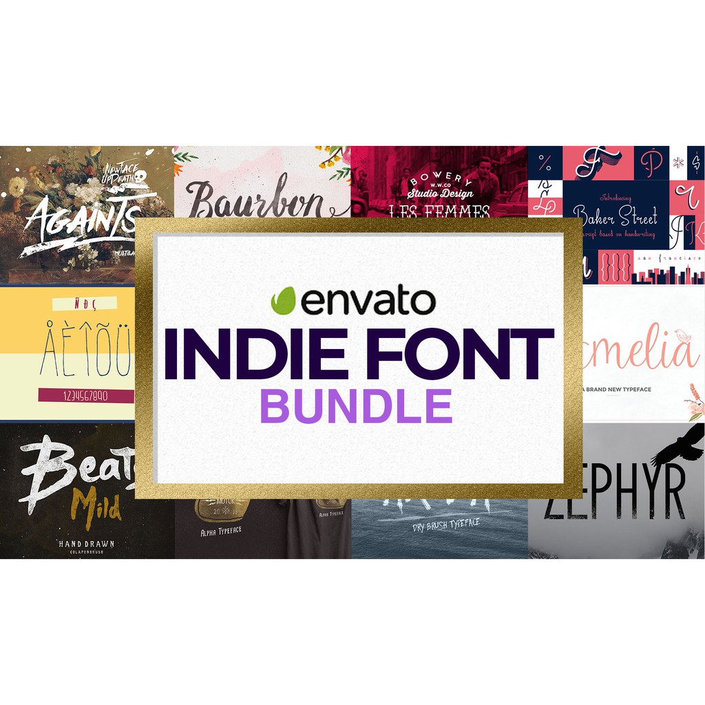 Download Font Envato Indie Font Bundle With 72 Handcrafted Fonts For Design Shopee Malaysia