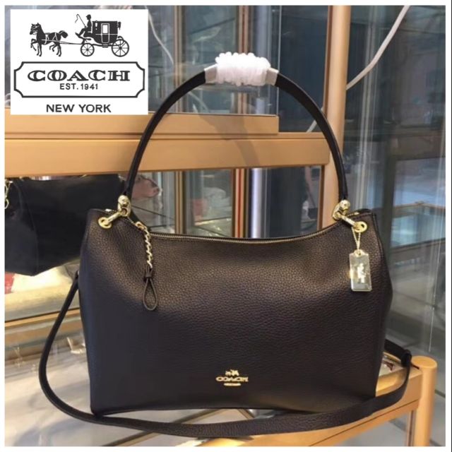 coach pebble leather mia shoulder bag