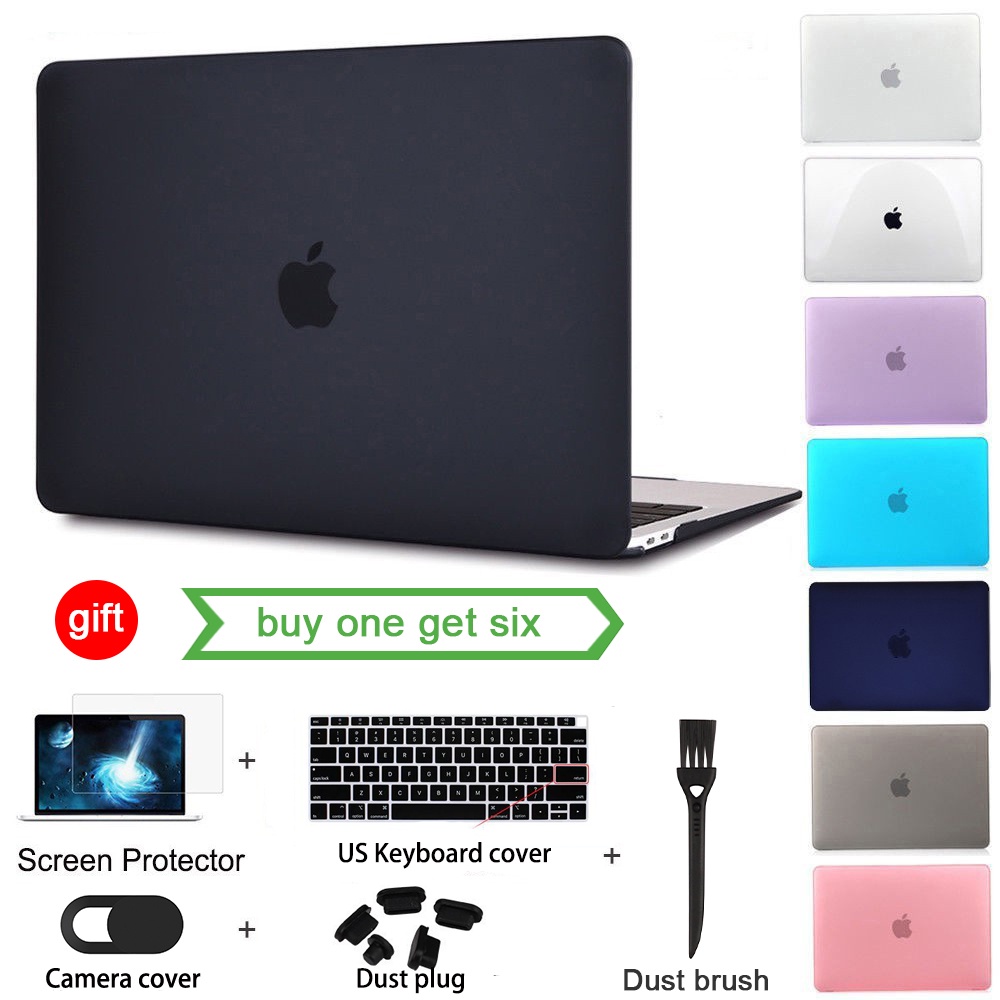 【6 in 1】For Apple Macbook Case Matte Air Pro Retina M1 11 12 13 inch  15 16 MacBook Cover with Keyboard cover Dust Plug Screen Protector A2337 A2179 A1932 A1466 A2338 A2289 A2251 A1706 A1989 A2159 A17