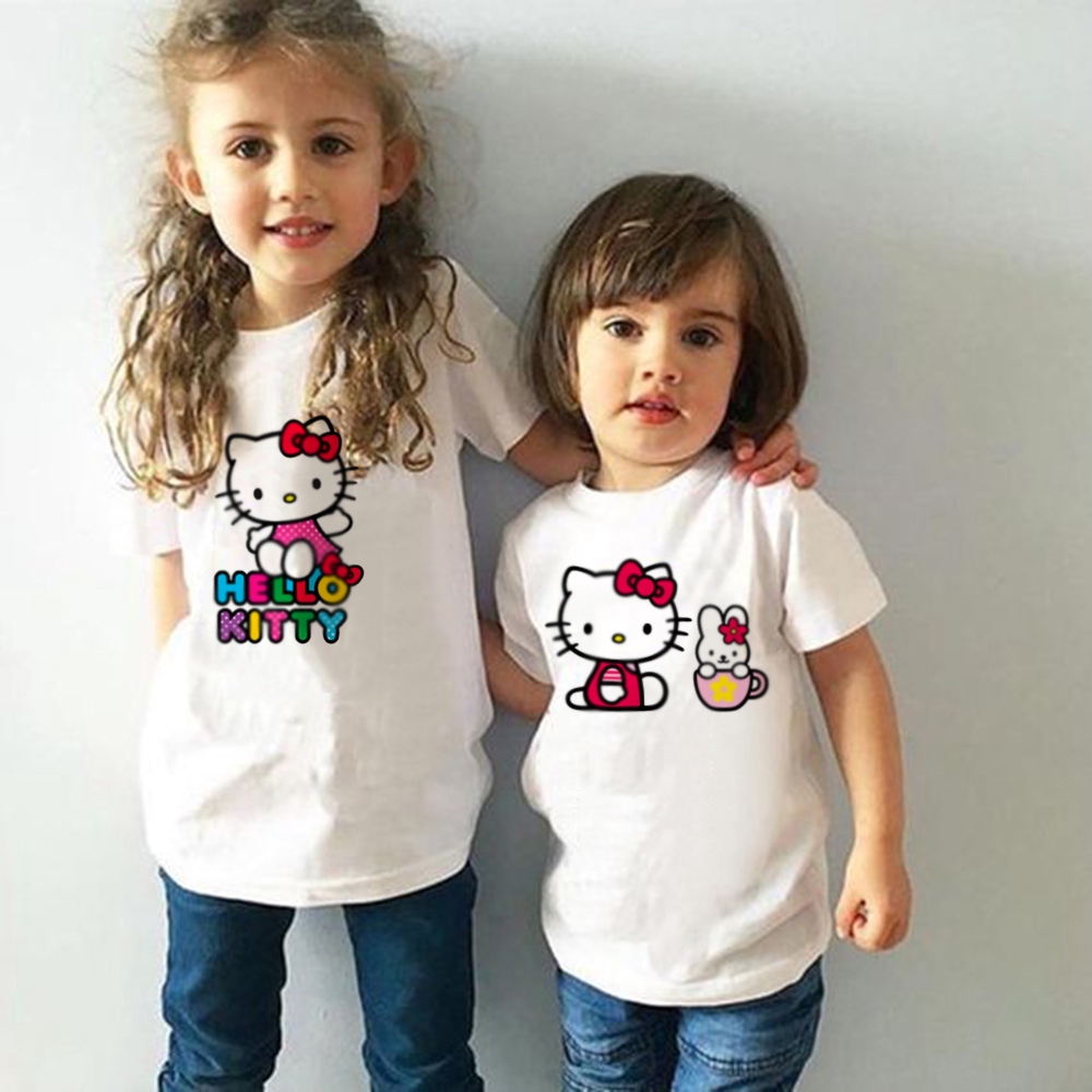 Hello Kitty Kids T Shirt for Girl Summer Short Sleeve Tshirt Cute ...