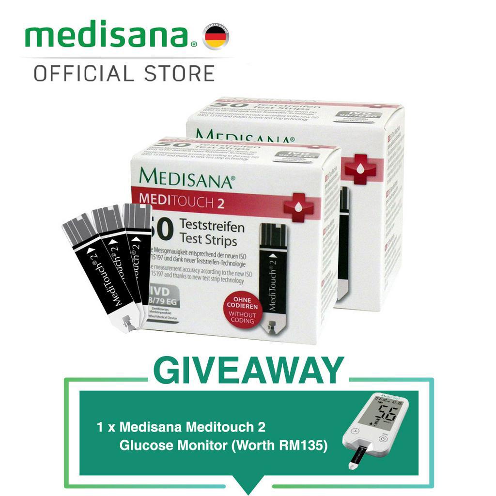 Medisana MediTouch 2 Glucose Test Strips of 100 pieces + Glucose