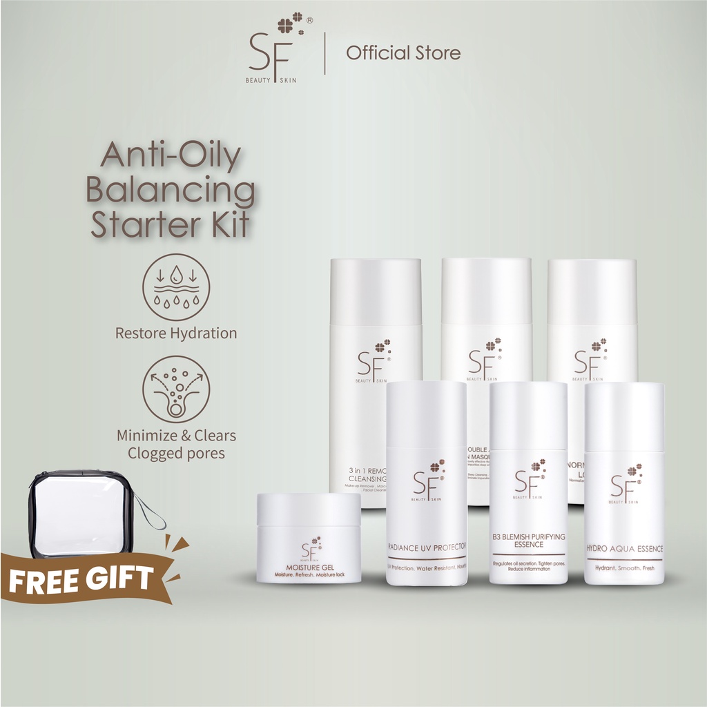 SF Beauty Skin Anti-Oily Balancing Kit Skincare Set Anti Oily Travel Set Oily Skin 清潔控油保濕7支裝全套旅行套組 护肤品 护肤套装