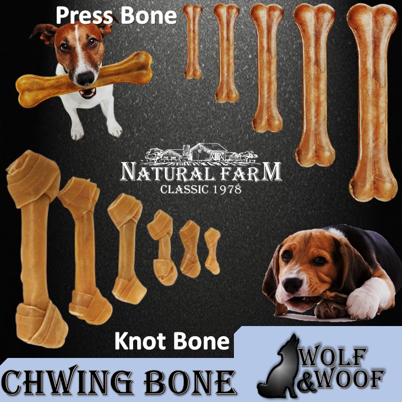 Natural Farm RawHide Pressed Bone Knot Bone Chew Bone (Dental Care, Pet Chewing Snack