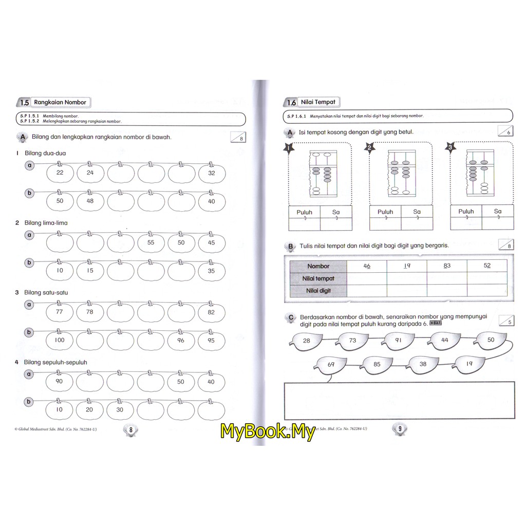 Myb Buku Latihan Praktis Bijak Kbat Kssr Tahun 1 Matematik Nusamas Shopee Malaysia