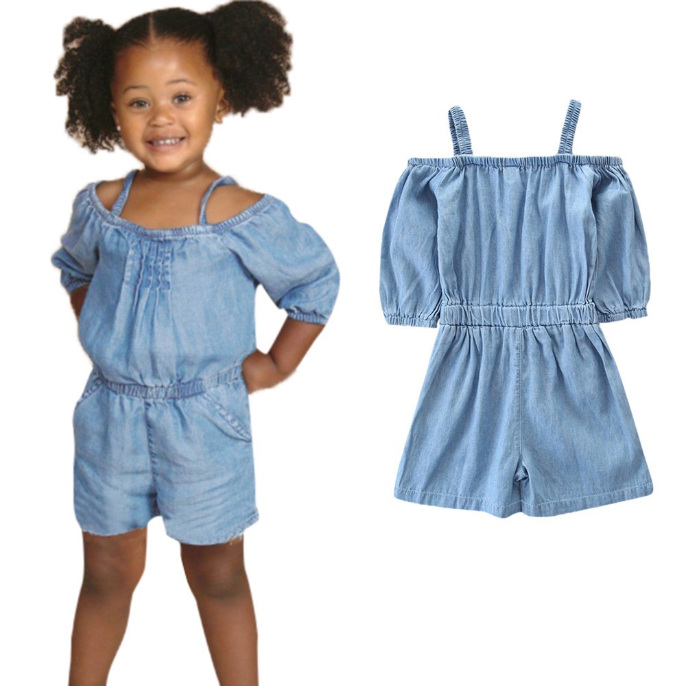 jeans romper for baby girl