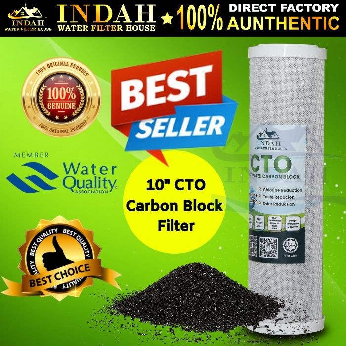 10" Carbon Block CTO Filter Replacement For Double Filter Water Purifier Housing