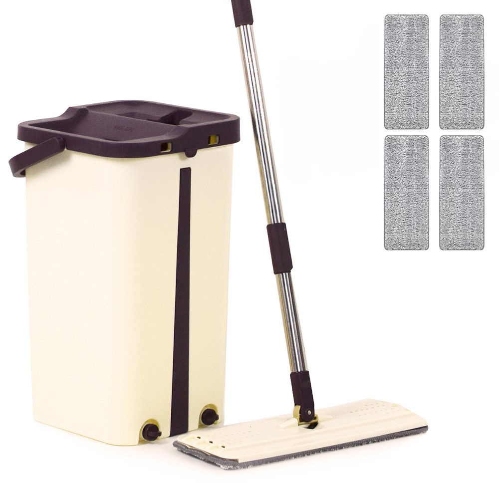 Slim Scratch Flat Spin Mod 2 In 1 Bucket Set Easy Magic Mop Clean Wash Dry Hands Mop Shopee Malaysia