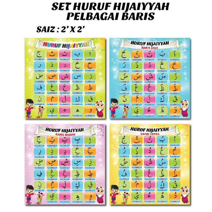 Set Poster Kanves Huruf Hijaiyyah Pelbagai Baris4 Keping Shopee Malaysia 9140