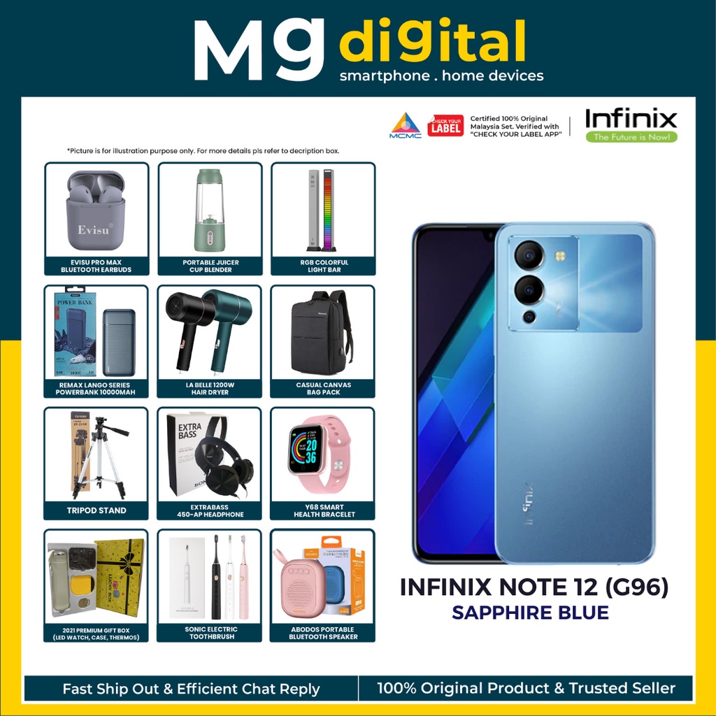 Infinix Note 12 G96 8128gb 8256gb G88 6128gb Ready Stock 1 Year Infinix Malaysia 