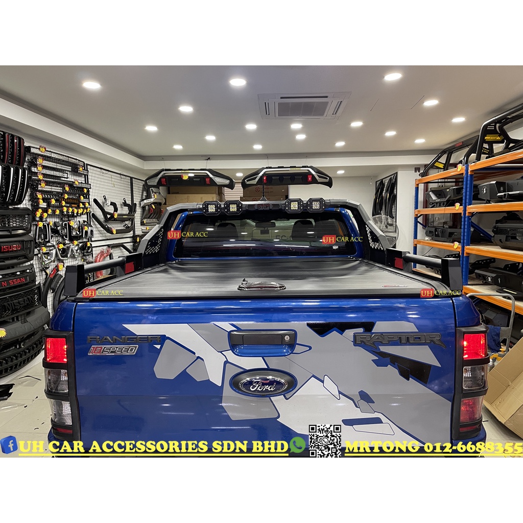 Ford Ranger Raptor XLT T9 Roller Shutter Lid Up (BULL) Manual Rollbar