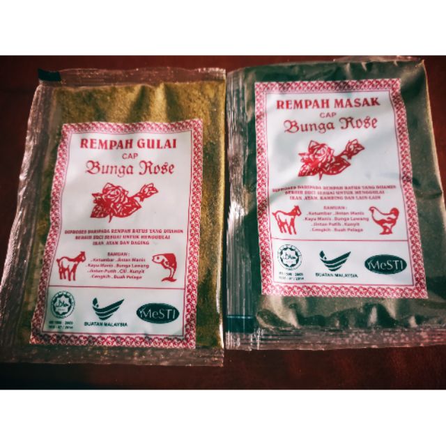 1 Set Rempah Gulai Dan Rempah Masak Cap Bunga Rose Shopee Malaysia