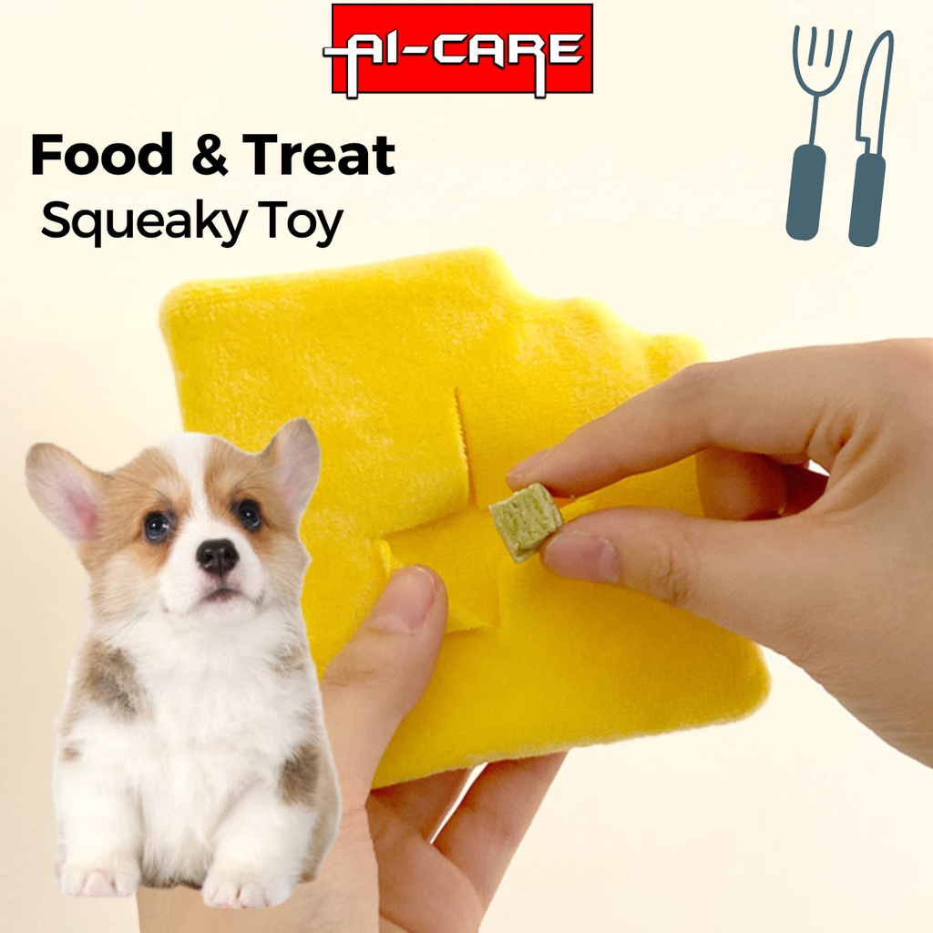 Dog Toy Cheese Cartoon Pet Bite Chew Toy Food Sniffing Hidden Toy Treat ...