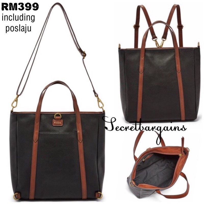 Fossil Sydney Convertible Backpack - Black | Shopee Malaysia