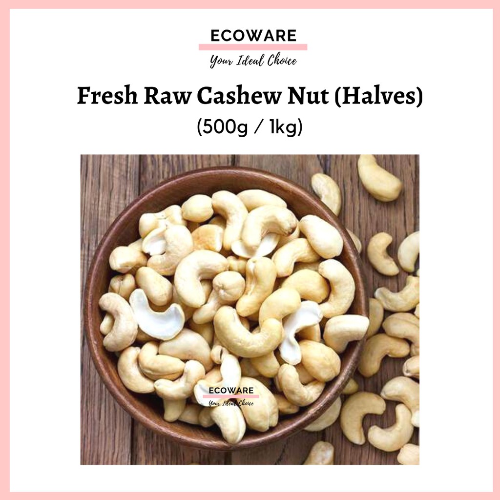 Raw Cashew India Nut Halves/Split (500g/1kg) / Cashew Nut / Raw Cashew Nut / Kacang Gajus
