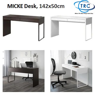 Ikea Micke Desk Black Brown White Shopee Malaysia