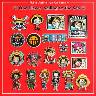 ☸ One Piece：Sailing To The Sea Series 01 - Anime Iron-On Patch ☸ 1Pc Luffy / Chopper / Zoro / Nami / Robin / Law DIY Sew on Iron on Badges Patches