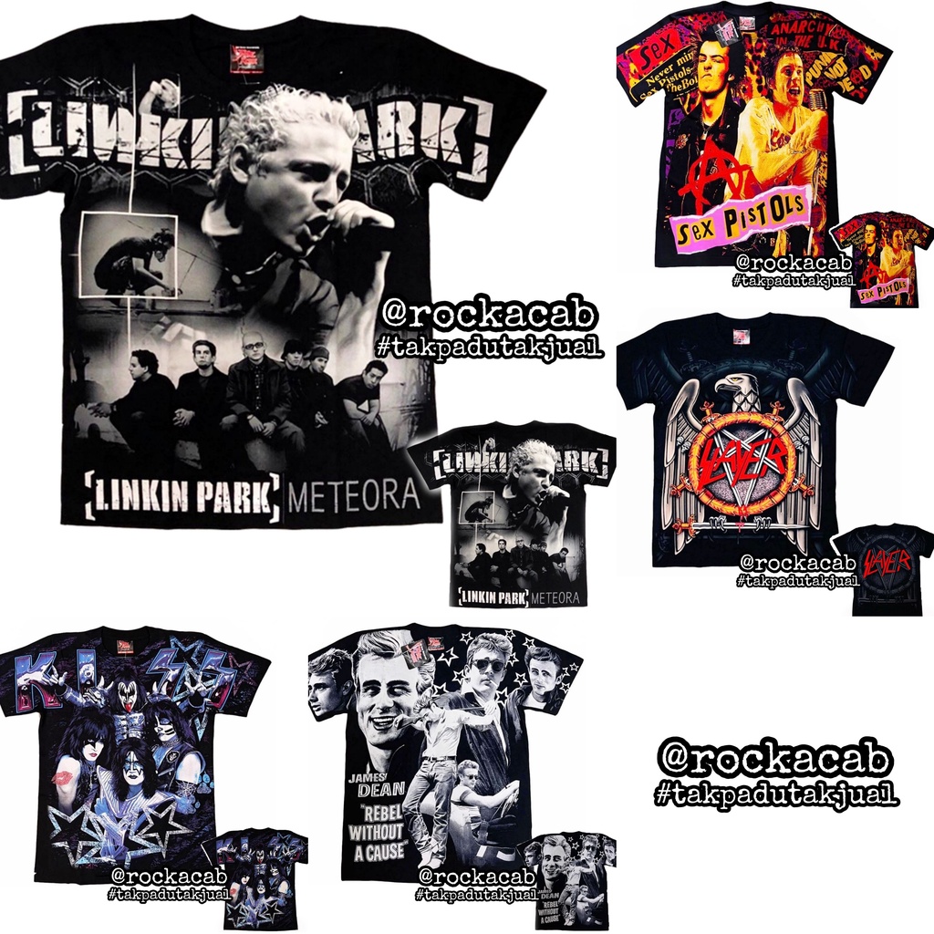 OVP Baju Band Tshirt Collection Overprint PREMIUM Kiss Slayer Linkin ...