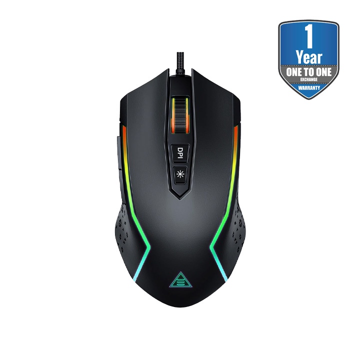 EKSA EM100 USB Wired Gaming Mouse RGB 8000 DPI Mouse Gamer 7 Buttons Mice Programmable Ergonomic