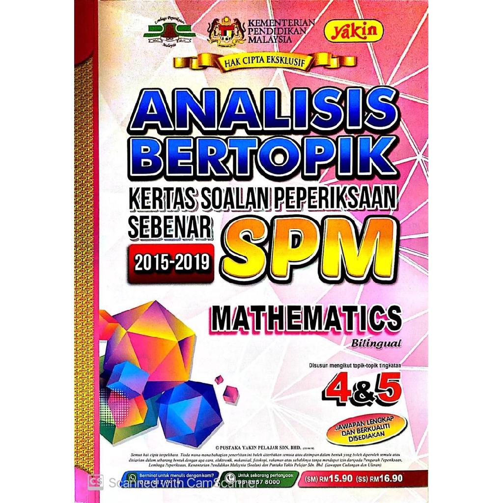 Tny Edisi 2020 Analisis Bertopik Spm Mathematics 2015 2019 Shopee Malaysia