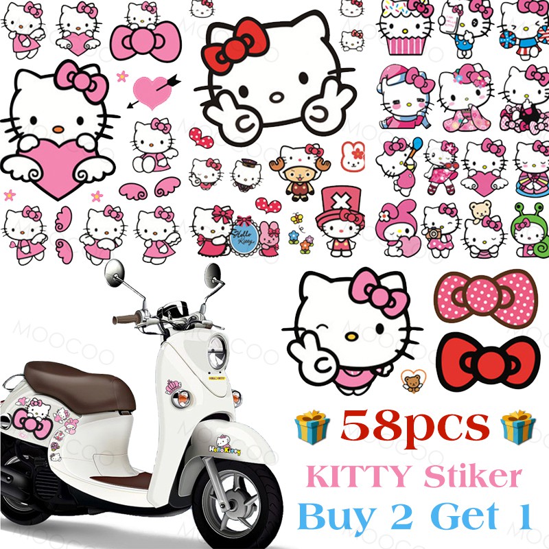 Buy 2 Get 1 Hello Kitty Sticker Suit 58pcs Bedroom Car Mobile