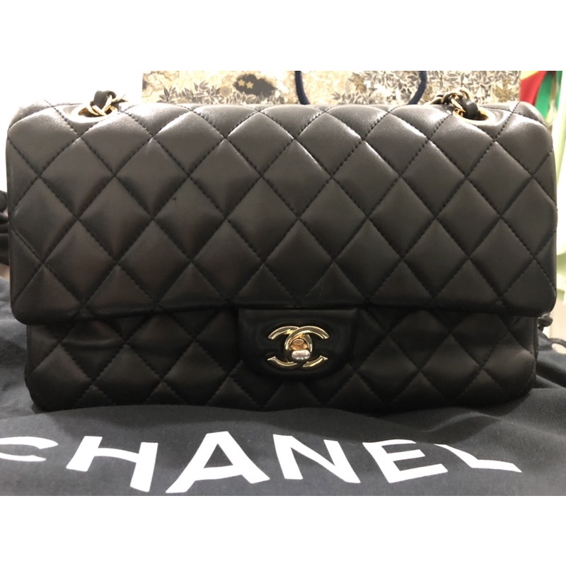 Chanel Vintage Classic Double Flap Bag Quilted Lambskin Black 25