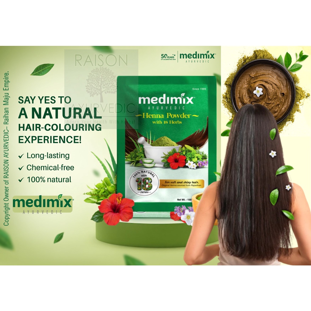 Medimix Ayurvedic Henna Powder With 18 Herbs 150gm Shopee Malaysia