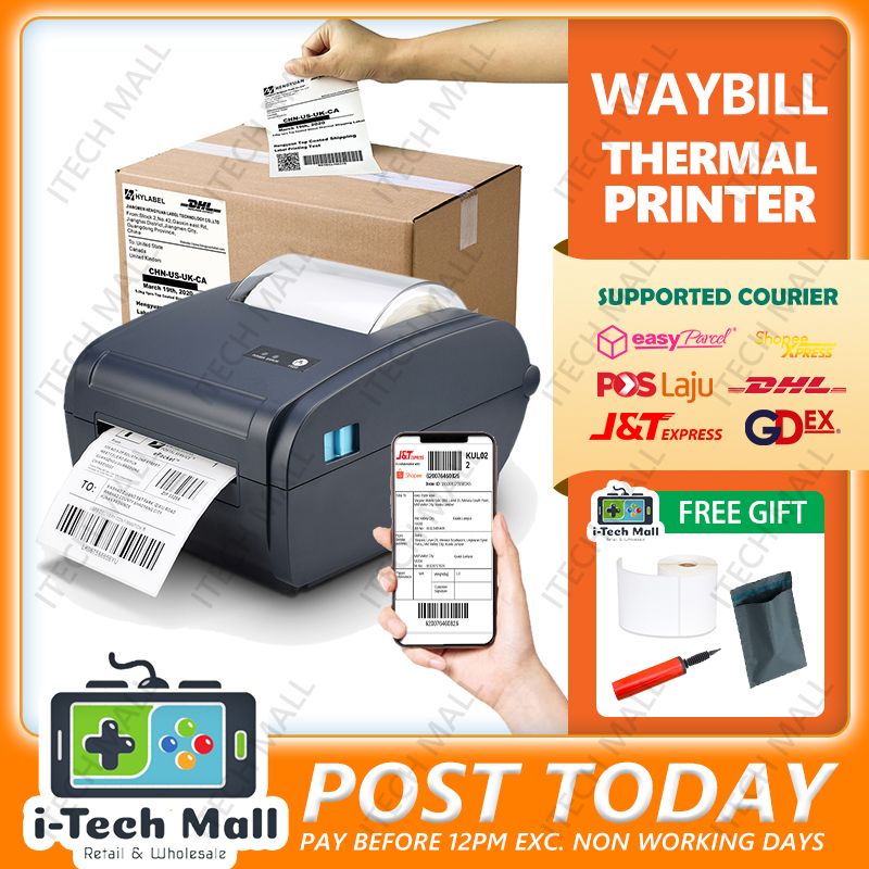 A6 Thermal Printer Waybill AWB Airway Bill Sticker Bluetooth USB ...