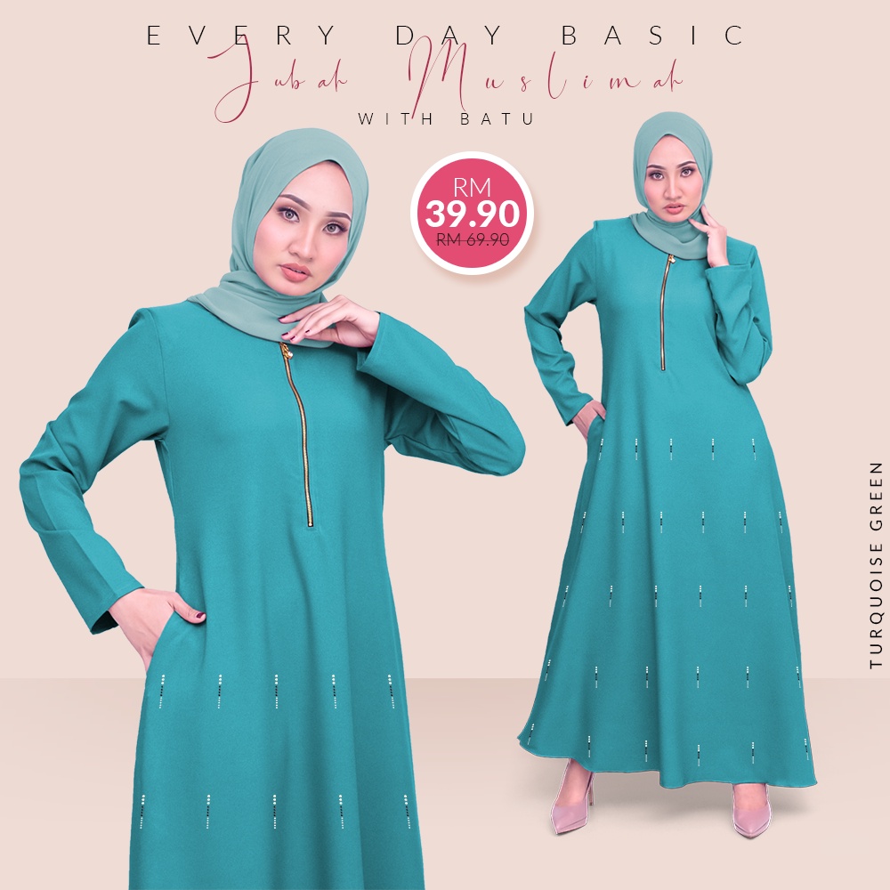 ?New Arrival? Jubah Muslimah Plain with Batu Designed Latest Viral Fashion By H Styles Collections V3