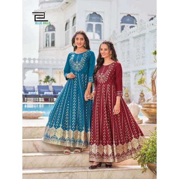 Blue Hills Hotness Heavy Rayon Anarkali Kurti Collection | Shopee Malaysia