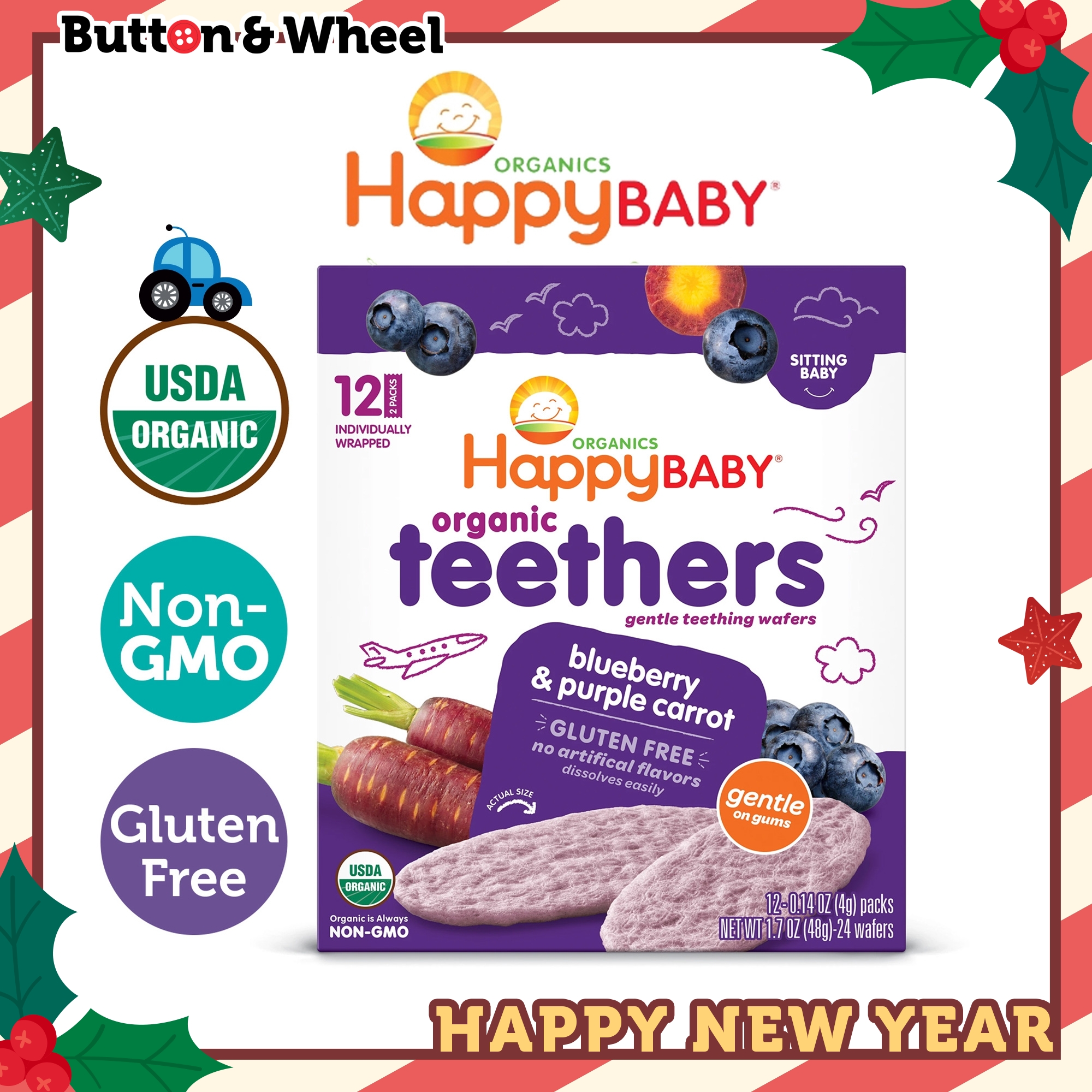 happy baby teethers blueberry & purple carrot