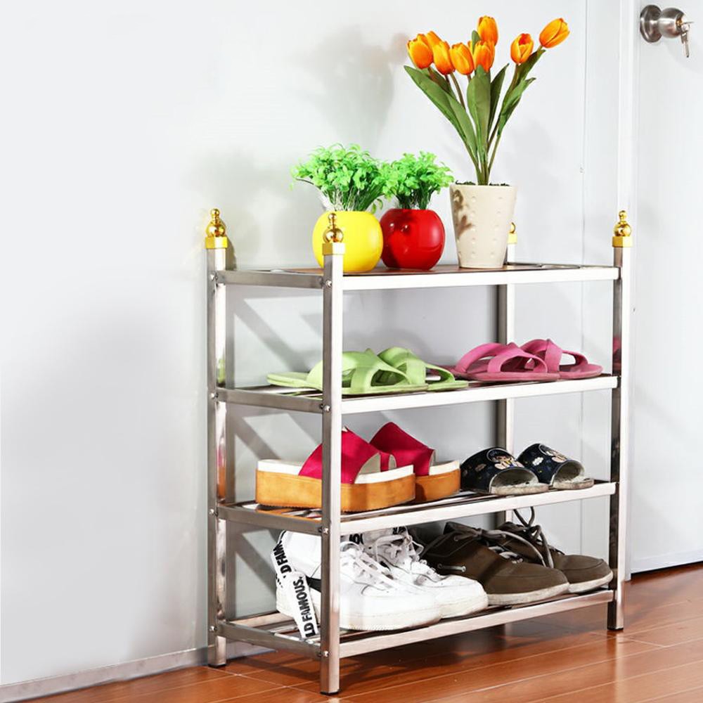 Optiway 4 Layer Metallic Shoe Rack Organizer Shopee Malaysia