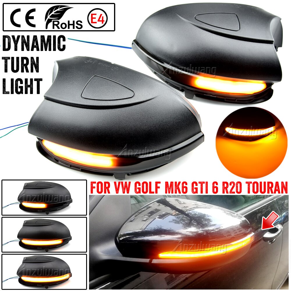 Dynamic Blinker LED Turn Signal Light for G-olf MK6 GTI 6 R20 MKVI Touran 